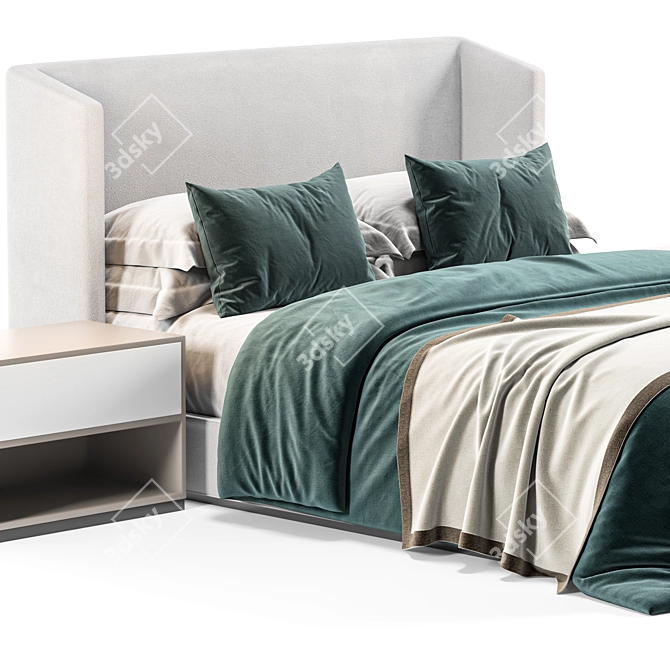 Modern Leather Shelter Bed Design 3D model image 3