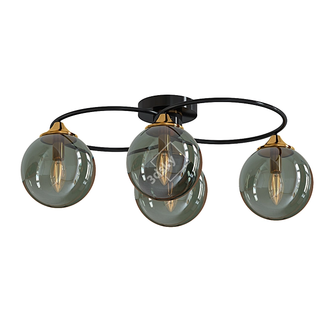 Elegant Smoky Amber Gray Chandelier 3D model image 1