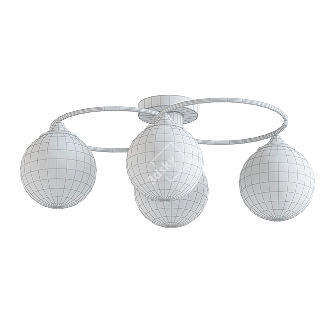 Elegant Smoky Amber Gray Chandelier 3D model image 2