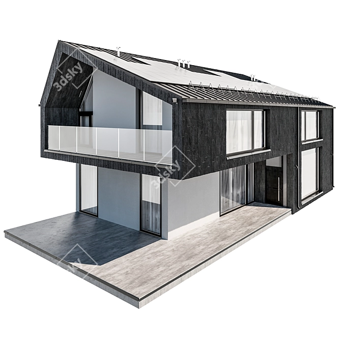 Modern 3D House Model 3D model image 1