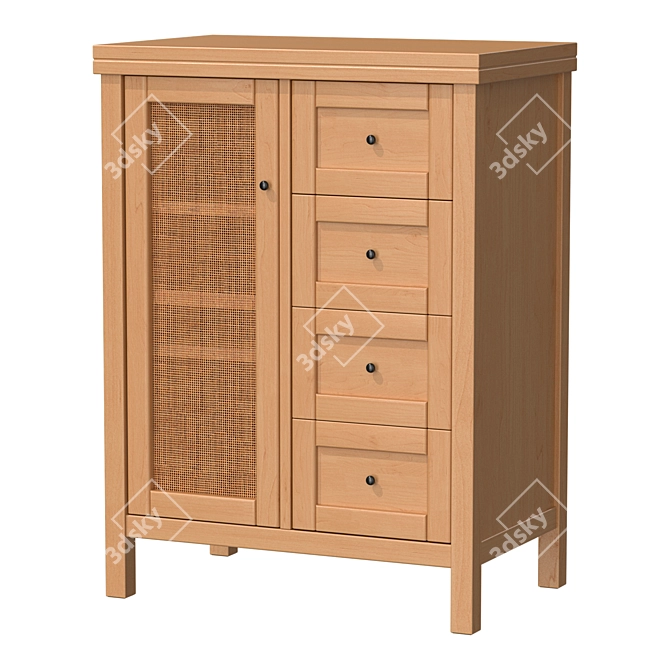 Classic Pine Gabin Dresser, 72x97x45 cm 3D model image 2