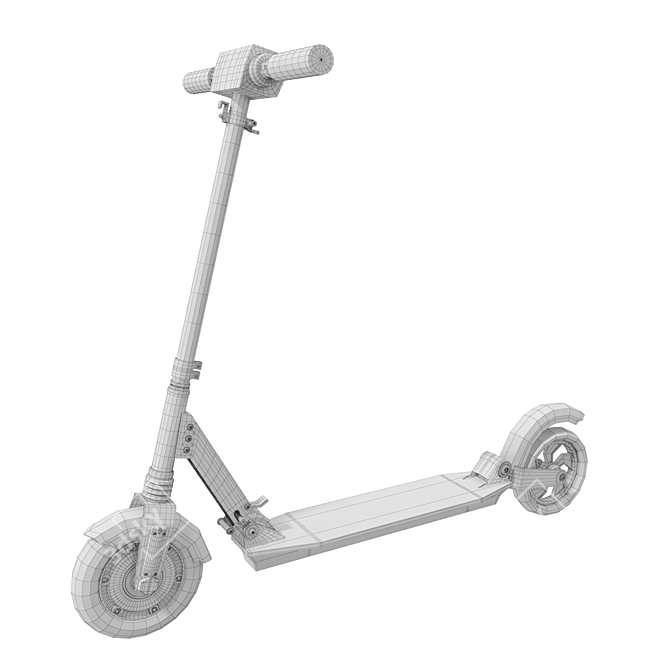 High-Res Electric Kick Scooter 3D model image 2