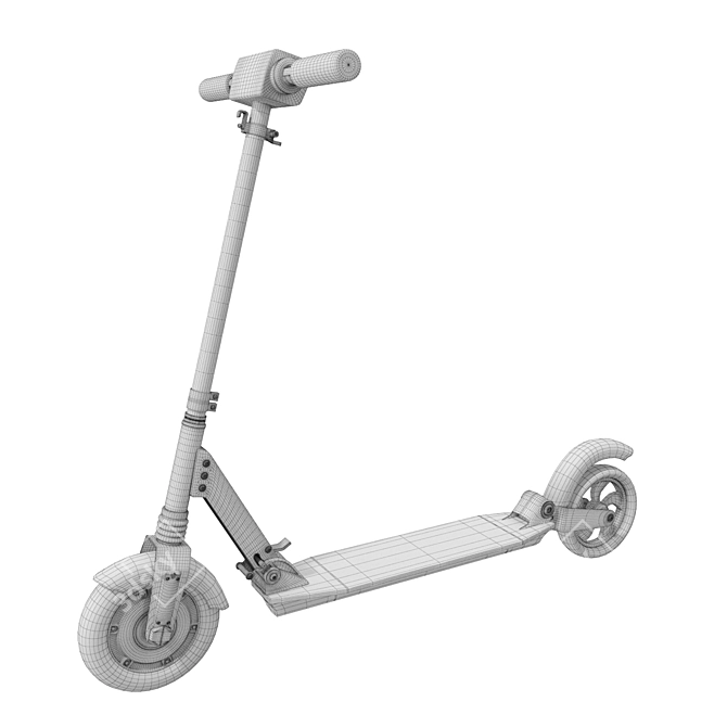 High-Res Electric Kick Scooter 3D model image 3