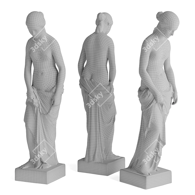 Ancient Slave Girl Greek Sculpture 3D model image 7