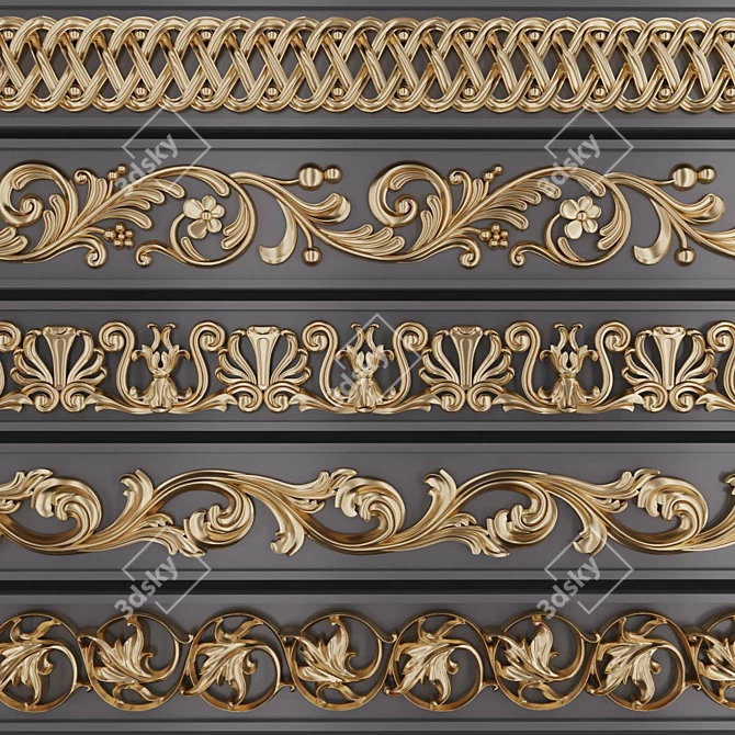 3D Trim Ornaments Pack - Maya, Blender, C4D 3D model image 1