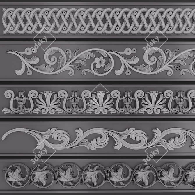 3D Trim Ornaments Pack - Maya, Blender, C4D 3D model image 2