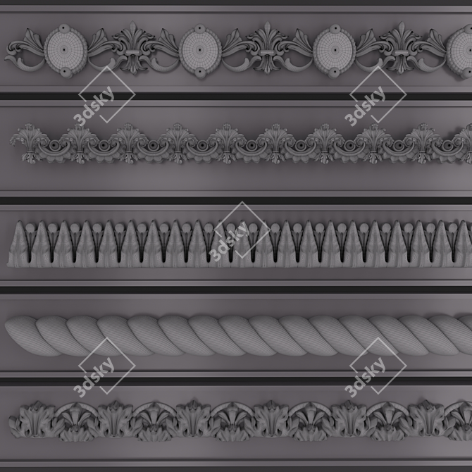 3D Trim Ornaments Pack - Preview Included 3D model image 2