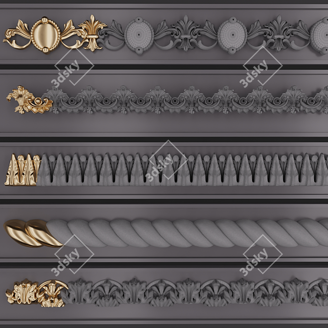 3D Trim Ornaments Pack - Preview Included 3D model image 3