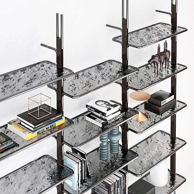 Contemporary Roxanne Shelving Unit 3D model image 3