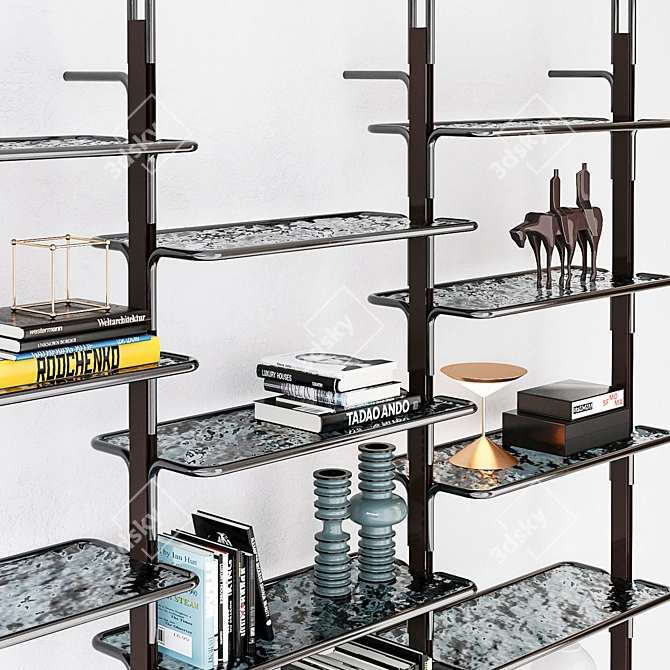 Contemporary Roxanne Shelving Unit 3D model image 4
