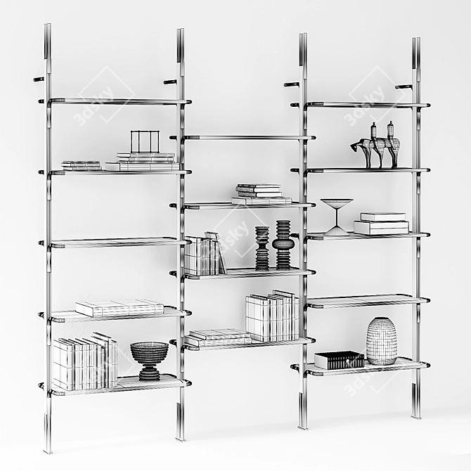 Contemporary Roxanne Shelving Unit 3D model image 5
