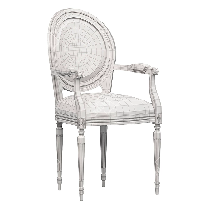 Luxe Natural Linen Armchair 3D model image 2