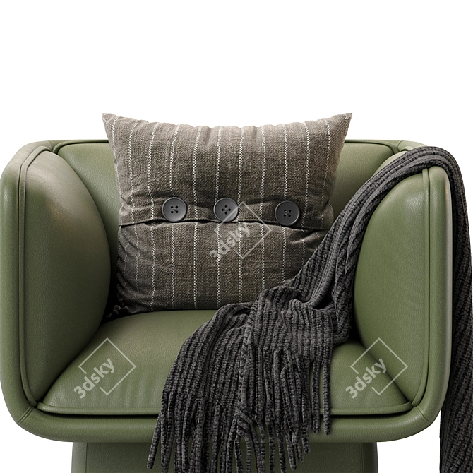 Contemporary Missana Block Armchair 3D model image 4