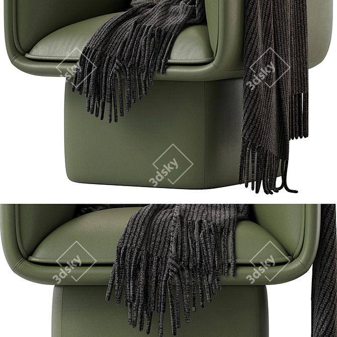 Contemporary Missana Block Armchair 3D model image 5