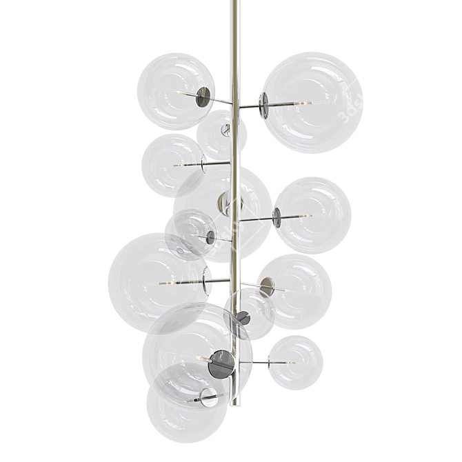Eichholtz Ezra Nickel Chandelier 3D model image 1