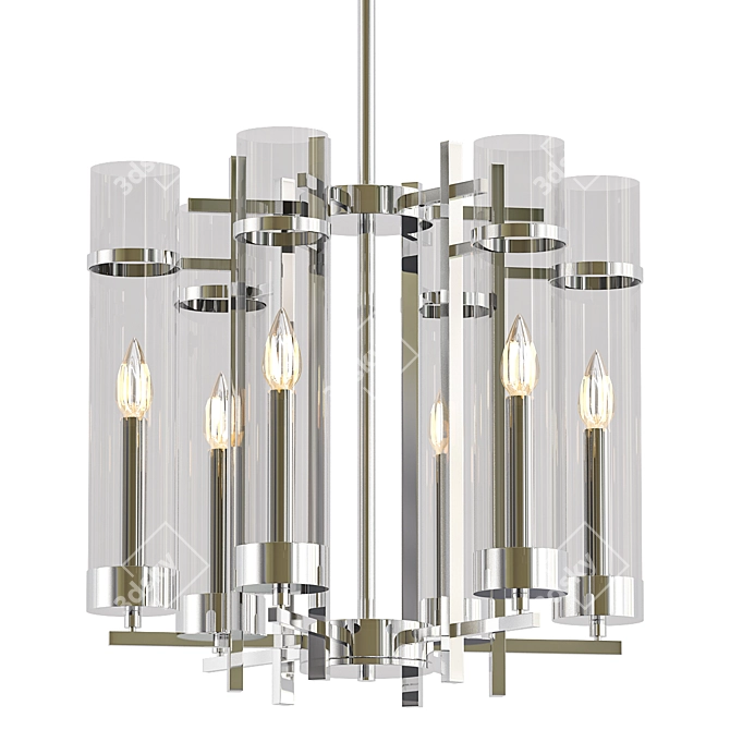 Elegant Giuliano chrome model chandelier 3D model image 1