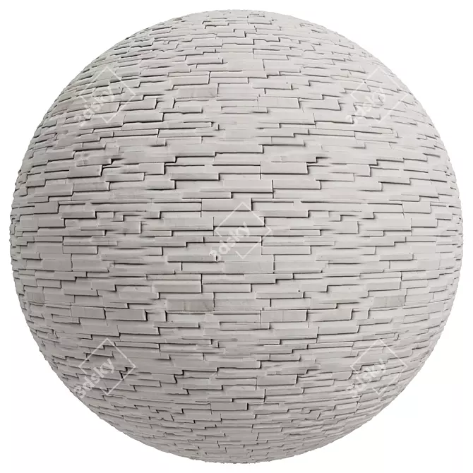 Stone Facade Texture Set 3D model image 4