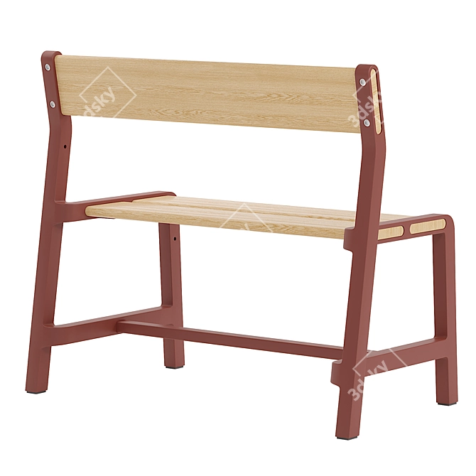 YPPERLIG Children's Bench, Dark Beech 3D model image 4