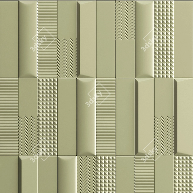 Biscuit 3D Panel Wall Tiles 3D model image 2