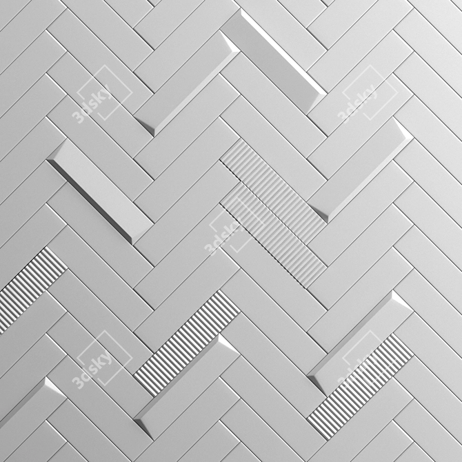 Biscuit 3D Panel Wall Tiles 3D model image 5