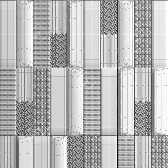 Biscuit 3D Panel Wall Tiles 3D model image 6