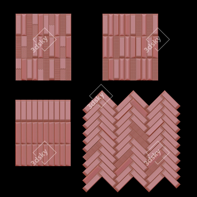 Biscuit 3D Panel Wall Tiles 3D model image 7