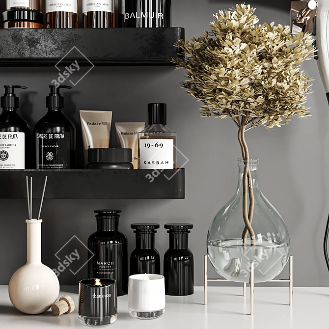 Modern Bathroom Accessories Set 3D model image 3
