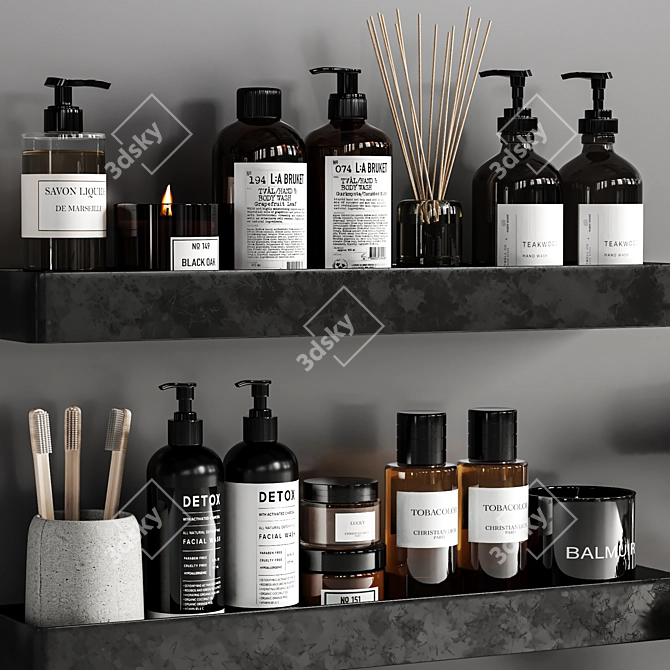 Modern Bathroom Accessories Set 3D model image 4