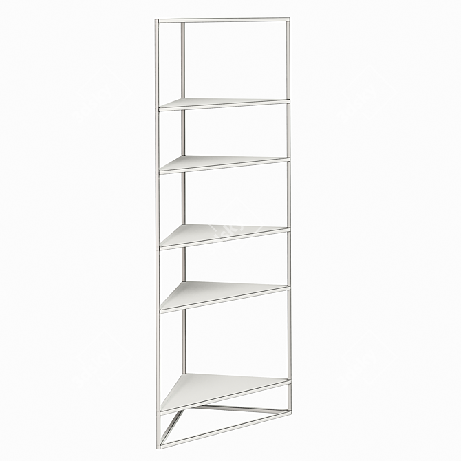 Industrial Steel Corner Wall Shelf 3D model image 4