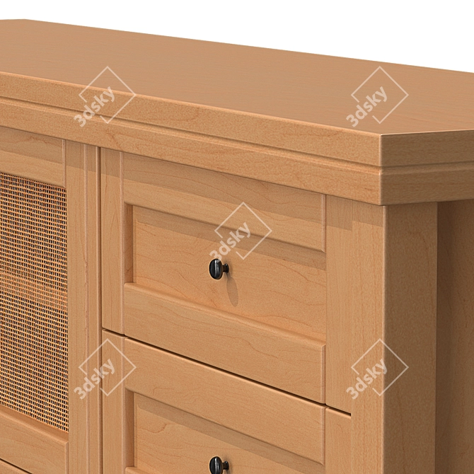 Scandinavian Retro Pine Console 3D model image 5