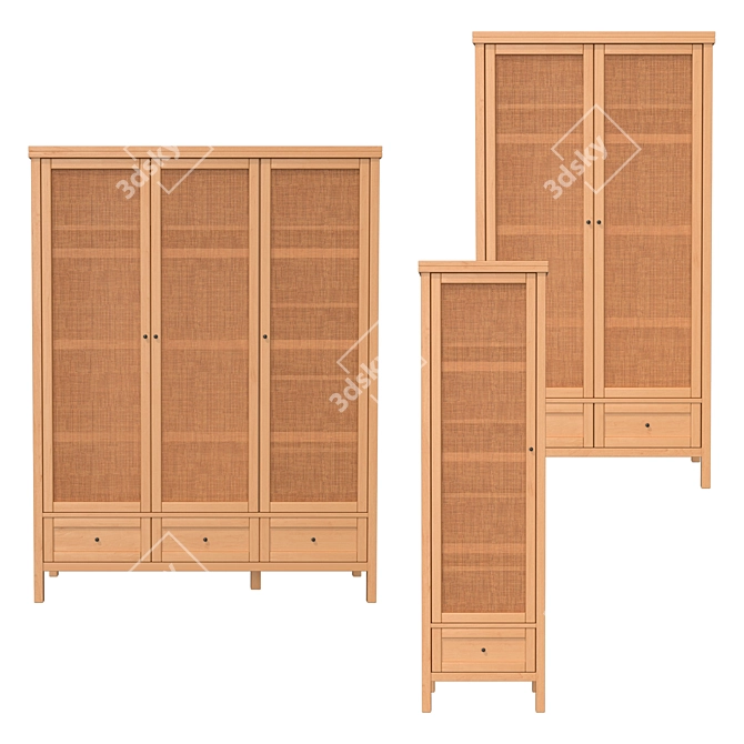 Modern Gabin Wardrobe Set 3D model image 1