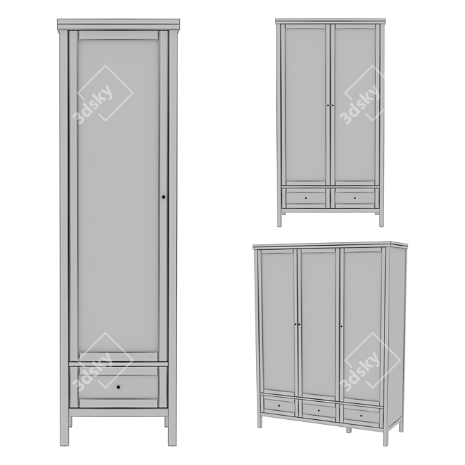 Modern Gabin Wardrobe Set 3D model image 6