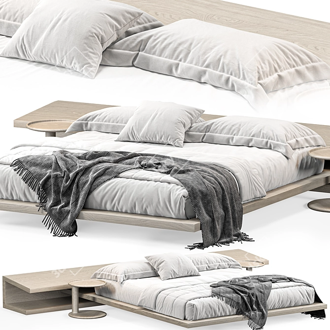 Scandinavian Modern Bed 3D Model 3D model image 1