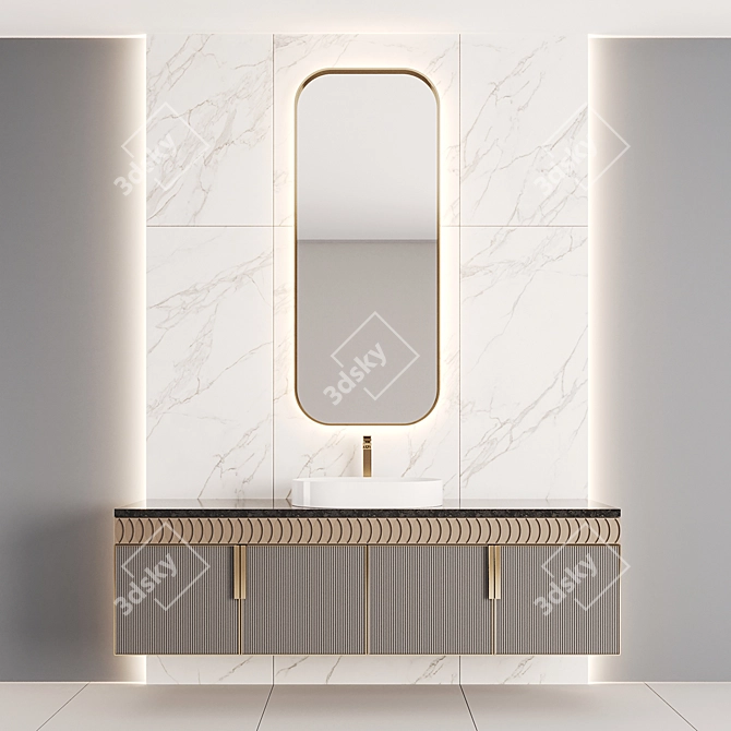 Modern Bathroom Vanity Set 3D model image 1