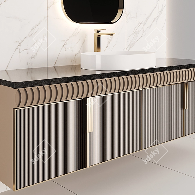 Modern Bathroom Vanity Set 3D model image 2