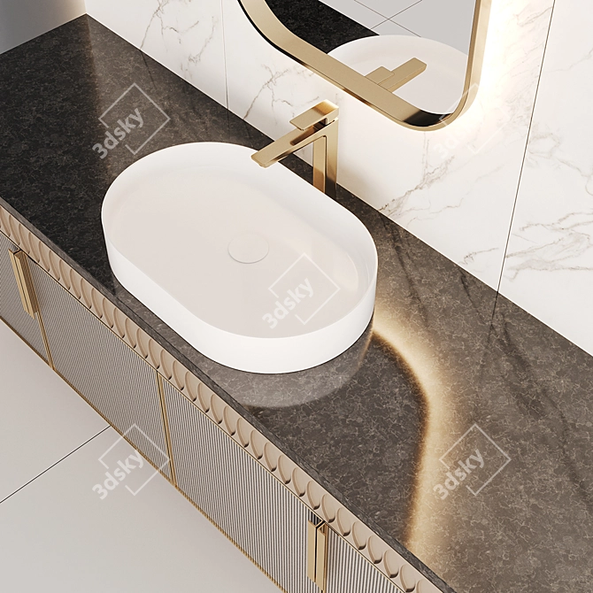 Modern Bathroom Vanity Set 3D model image 3