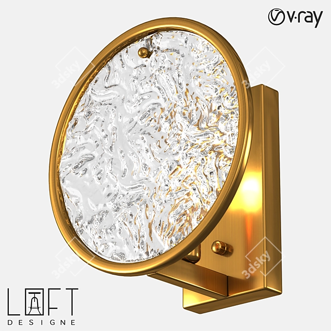 Modern Metal and Glass Wall Sconce 3D model image 1