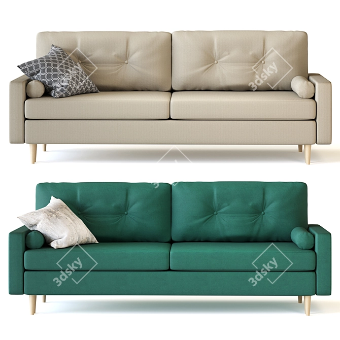 Dins Sofa from divan.ru - Rich Velvet Options 3D model image 1
