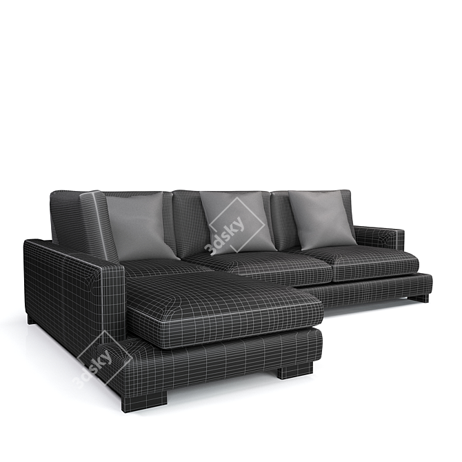Lounging Elegance: Modular Comfort Sofa 3D model image 5