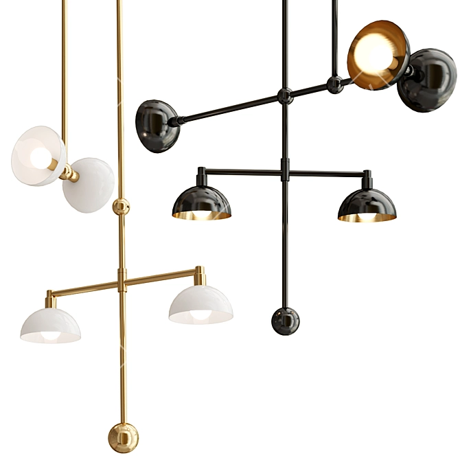 Sleek Trapeze Lighting Collection 3D model image 1