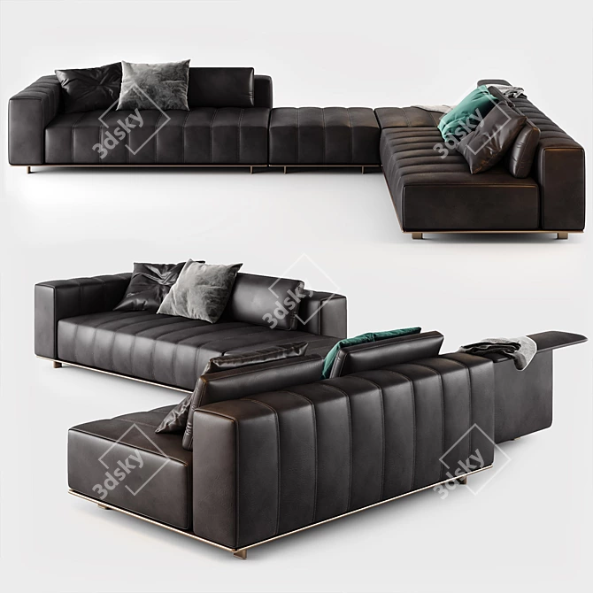 Elegant Freeman Seating System Sofa 3D model image 1