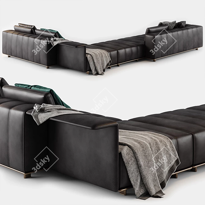 Elegant Freeman Seating System Sofa 3D model image 3