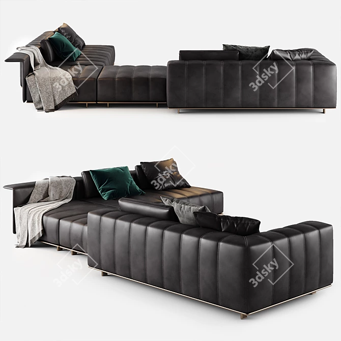 Elegant Freeman Seating System Sofa 3D model image 4