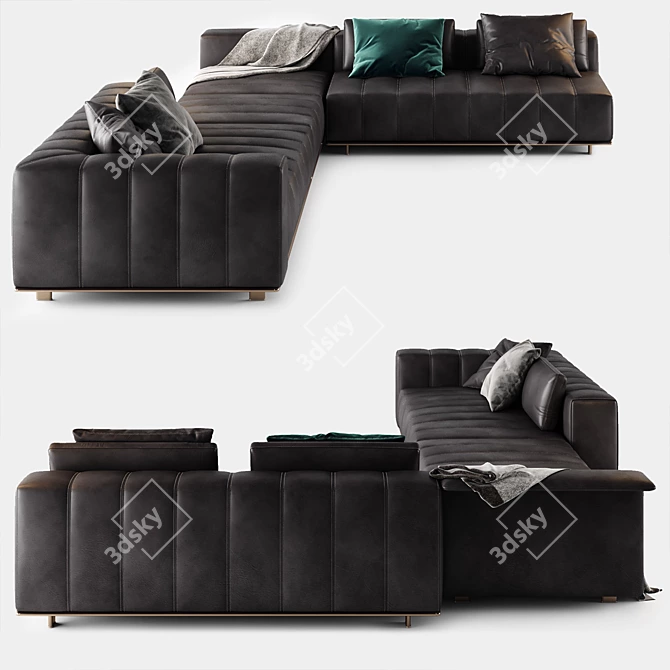 Elegant Freeman Seating System Sofa 3D model image 5