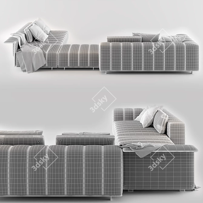 Elegant Freeman Seating System Sofa 3D model image 7