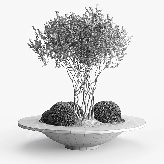 Versatile Concrete Planter - Besso 3D model image 4