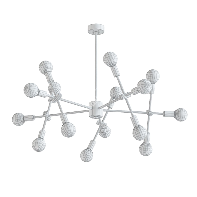 Modern Gold Sputnik Chandelier-Light 3D model image 2