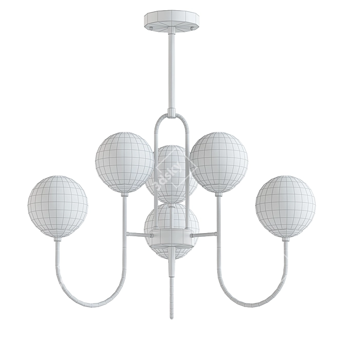 Modern Black Chandelier Pendulum Light 3D model image 2