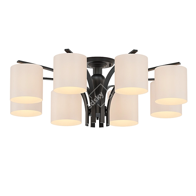 Gleaming Glass Cylinder Ceiling Light 3D model image 1