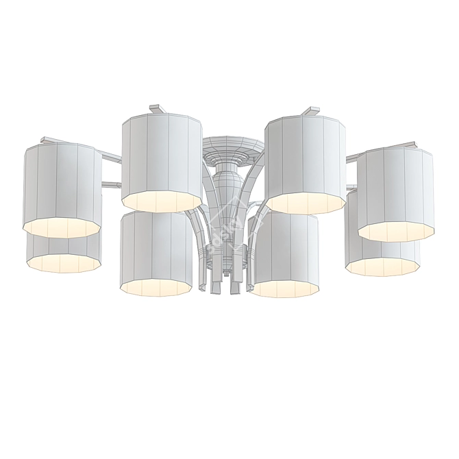Gleaming Glass Cylinder Ceiling Light 3D model image 2
